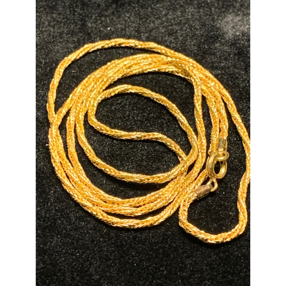 Gold Filled Rope Chain Necklace 23 Inch Braided Twist 5.34g